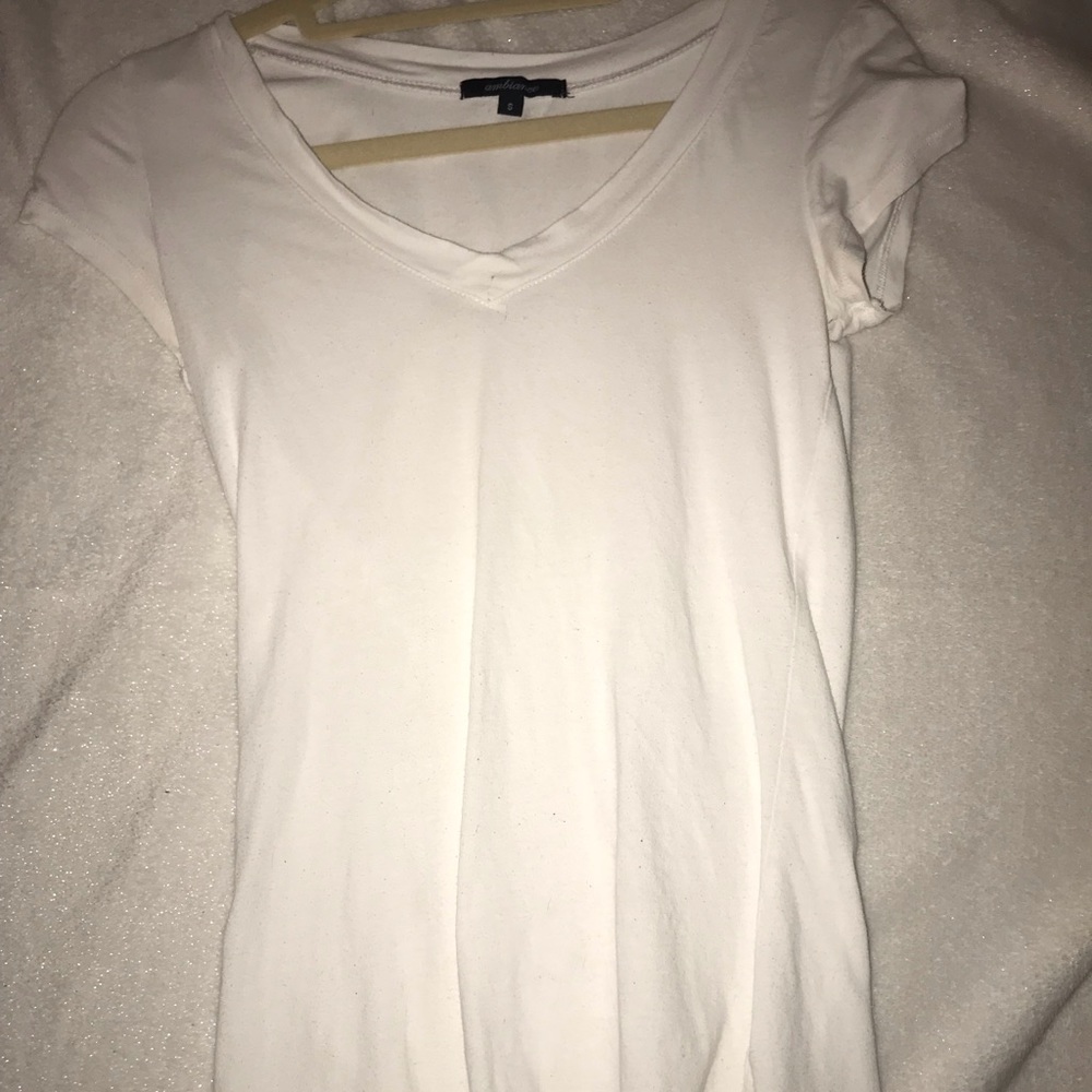A plan white V-neck tee